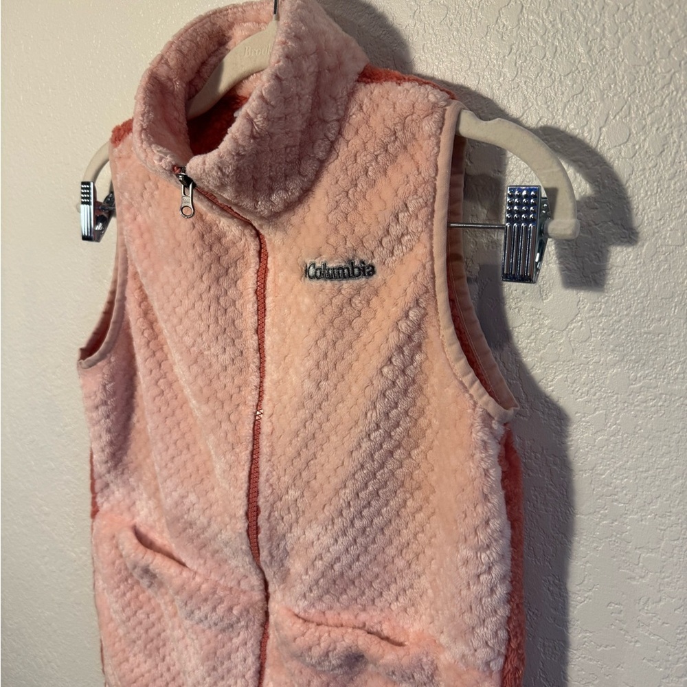Columbia Girls Cozy Fire Side Two Tone Pink Zip Front Vest Size Large (14/16) - Picture 3 of 6